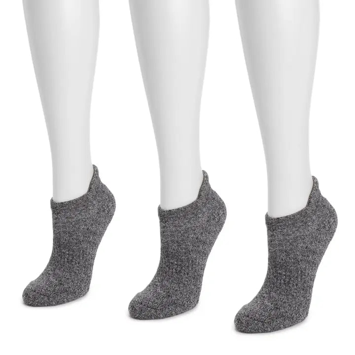 Muk Luks Women's 3 Pack Cotton Compression Ankle Socks