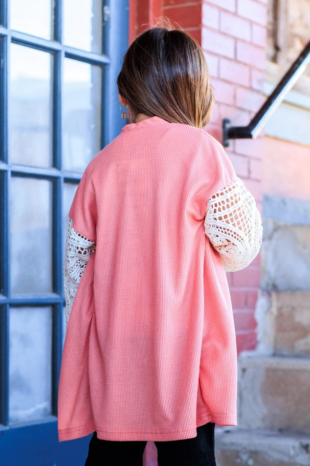 Girls Lace Sleeve Cardigan 8-10 Year Old