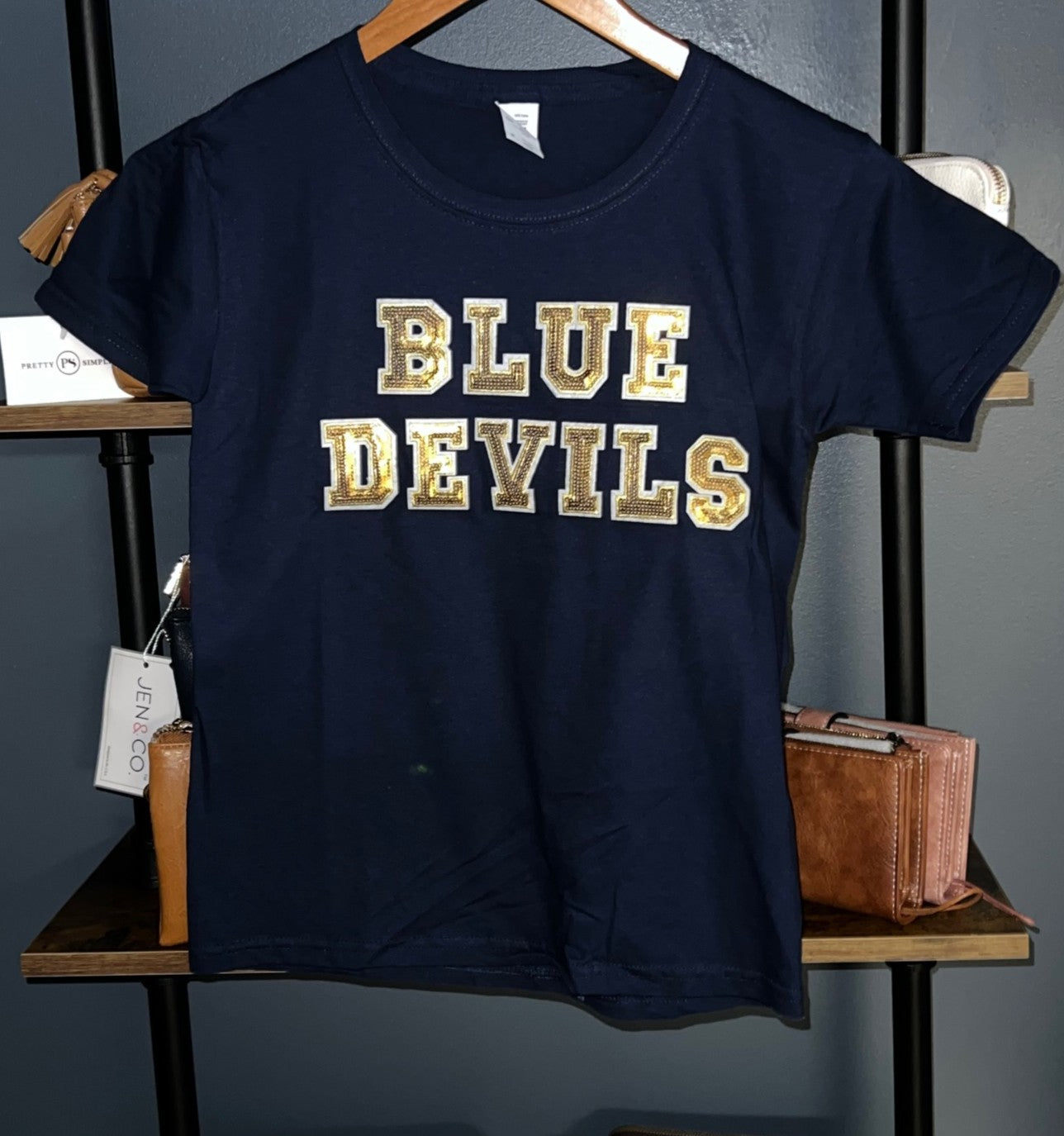 Blue Devils Sequin Short Sleeve Shirt
