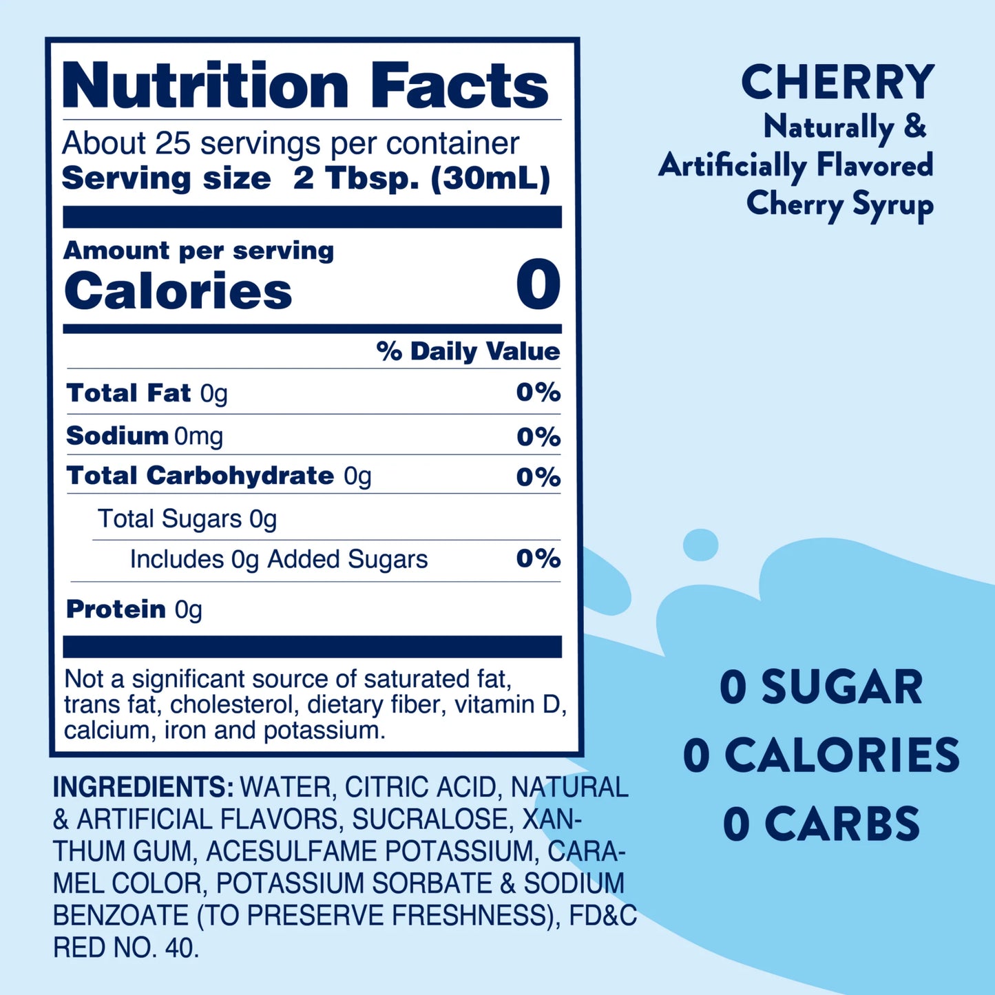 Sugar Free Skinny Drink Mix Cherry Syrup