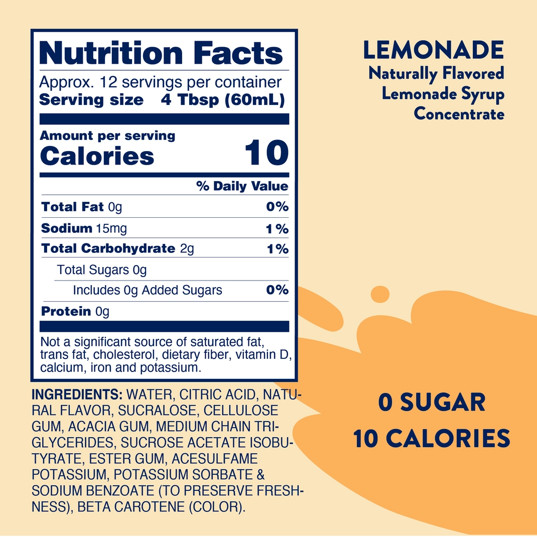 Sugar Free Skinny Drink Mix Lemonade Syrup