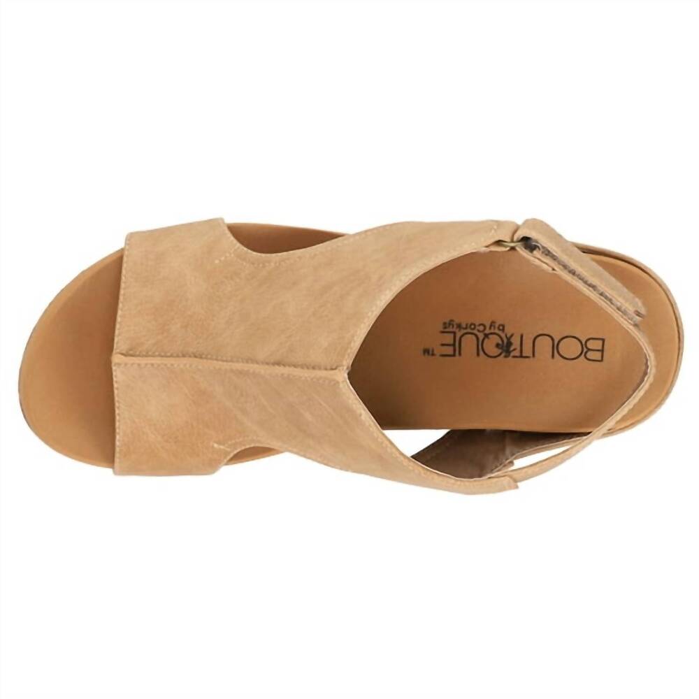 Corky Taupe Leopard Print Smooth Wedge