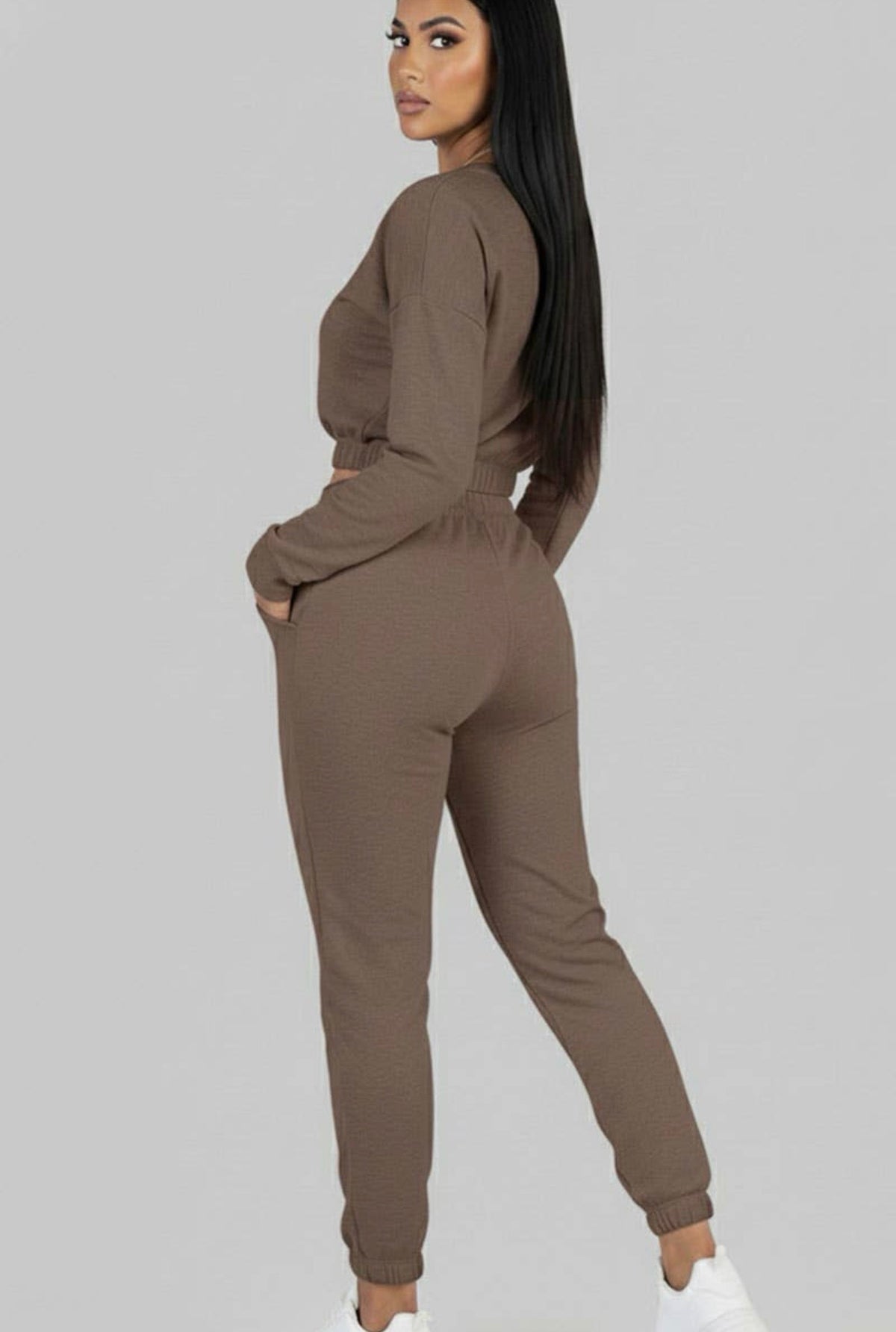 French Terry Elastic Waist Pullover & Joggers Set