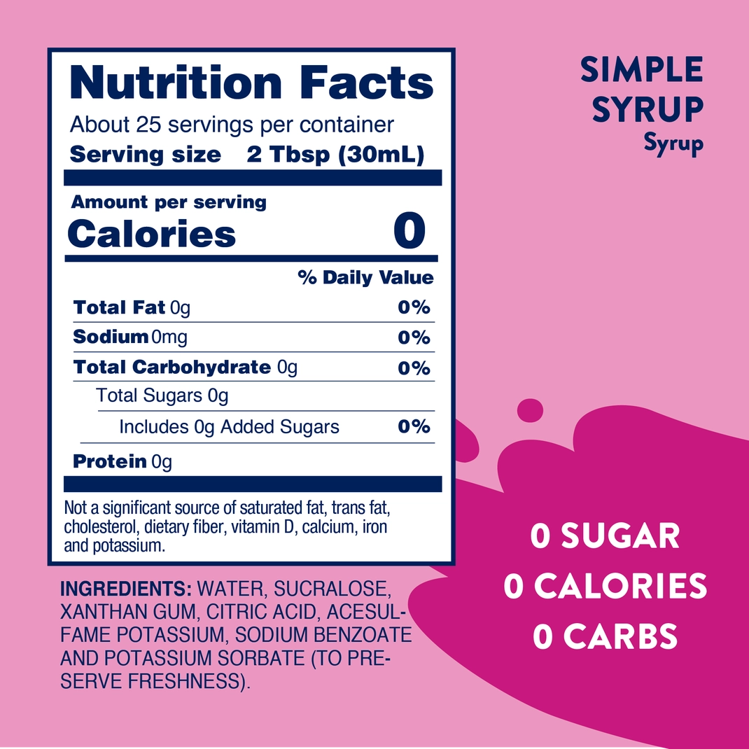 Sugar Free Skinny Drink Mix Bubble Gum Syrup