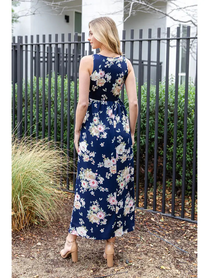 Floral Maxi Dress Sleeveless
