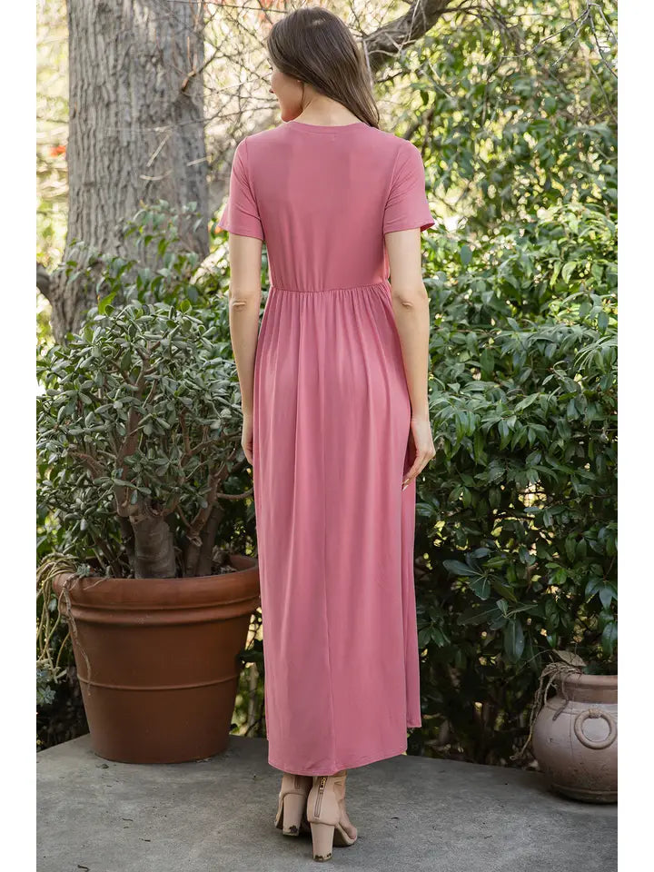 Maxi Dress with Short Sleeves