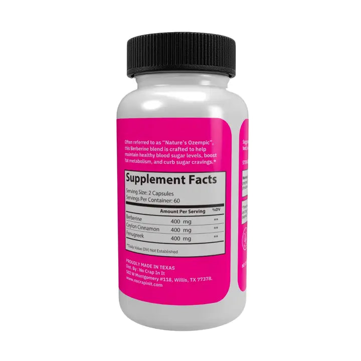 No Crap In It Berberine Blood Sugar Support Supplement