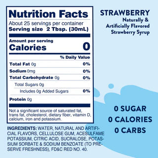 Sugar Free Skinny Drink Mix Strawberry Syrup