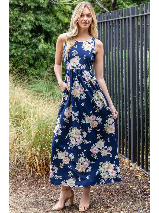 Floral Maxi Dress Sleeveless