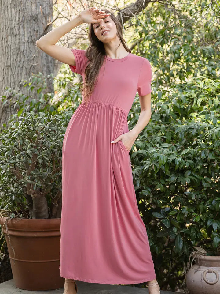 Maxi Dress with Short Sleeves